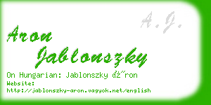 aron jablonszky business card